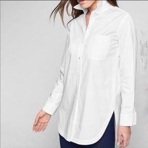 Athleta Poplin White Button Up